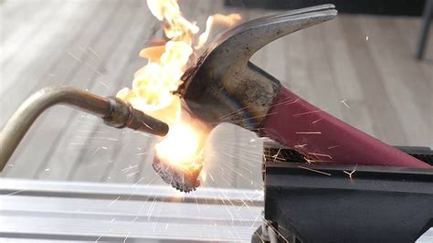 welding sheet metal with a torch|blow torch for melting metal.